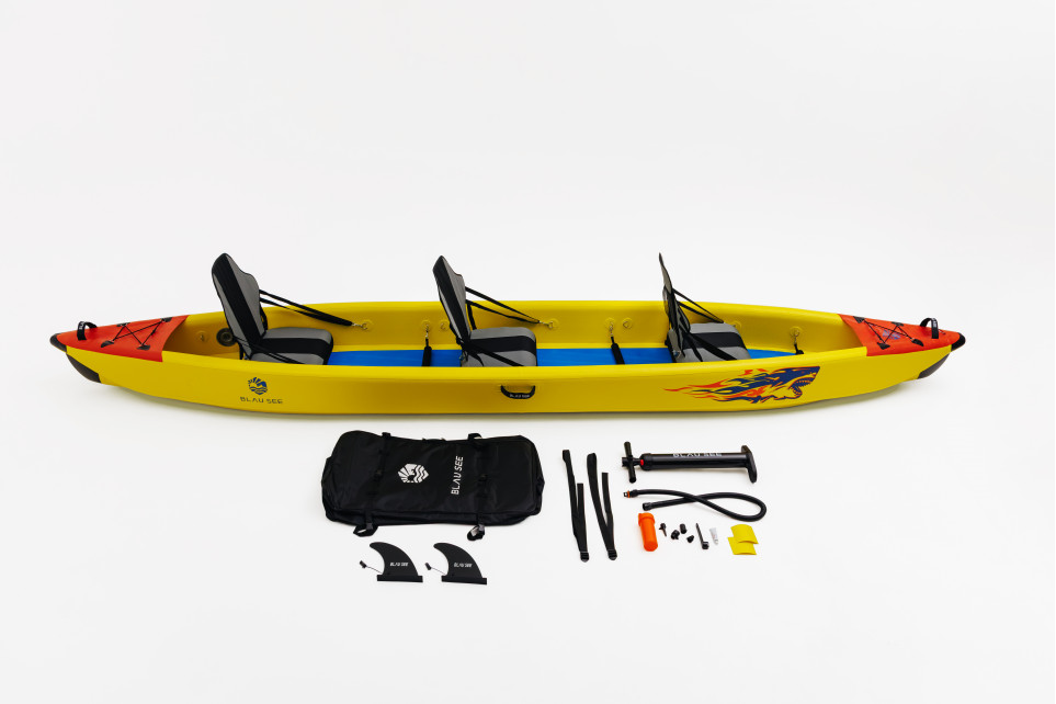 Надувной каяк трехместный Blau See Shark-3 Expedition