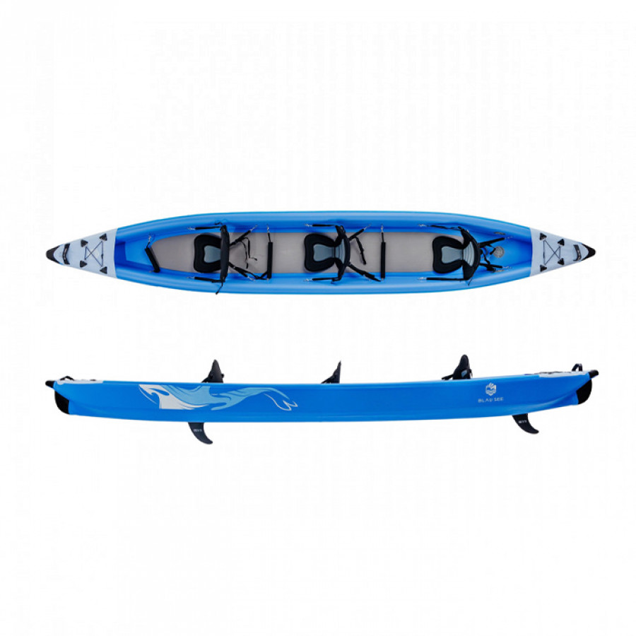 Надувной каяк трехместный Blau See Whale-3 Надувной каяк трехместный Blau See Whale-3